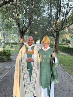 Magnus Natander kyrkoherde Söderala pastorat och biskop Karin Johannesson Uppsala stift