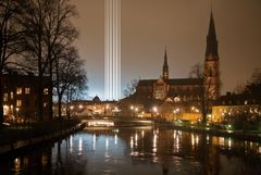 Peder Bjurman och Jin Mustafas nya ljus- och ljudverk "Interlude – A Search for Terrestrial Intelligence visas vid Uppsala konstmusem och flera platser i regionen. Konceptbild: Mark Holthusen