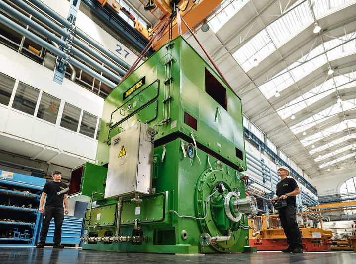 The Innomotics HV Series HS-modyn built at Dynamowerk in Berlin, setting standards when it comes to the availability of compressor drives: due to the unique rotor design it has the highest degree of reliability and minimum maintenance costs./Innomotics.