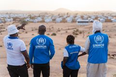 UNHCR-medarbetare i flyktingläger i Farchana, Tchad.