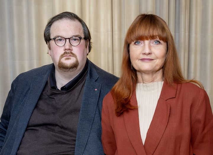 IF Metall avtalssekreterare Simon Petersson och förbundsordförande Marie Nilsson. Foto: Stefan Jerrevång