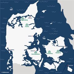 Karta över danska ringborgar från vikingatiden Foto: VisitDenmark
