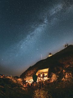 Vacker stjärnhimmel vid vindskyddden i Røsnæs, Västra Själland. Foto: Daniel Villadsen