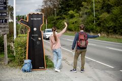 En av 14 liftarbänkar på Fyn. Foto: Kolorit Media