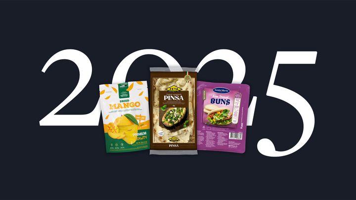 De nominerade i Årets Dagligvara 2025 är Zeta Pinsa från Di Luca & Di Luca, Santa Maria Asian Steamed Buns och Sunshine Delights Torkad Mango från Dellia Sverige
