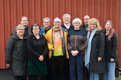 Nyvalda ledamöter i stiftsstyrelsen. Från vänster: Margareta Andersson (c), Victor Ramström (POSK), Sofia Eneroth (s), Anders Lundqvist (s), Anton V Härder (s), Olle Sandahl (POSK), Åsa Felix Everbrand (c), Håkan Persson (FK), Birgitta Axelsson Edström (ÖKA) och Thea Westermark (ÖKA).