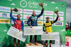 Ruslan Glebov, Olli Ojanaho, Emil Svensk. Prispallen i H21 Elit Foto: Hugo Mattsson