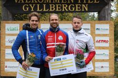 Topp tre herrar. Från vänster: Tvåan Max Peter Bejmer, ettan Gustav Bergman och trean Simon Imark.