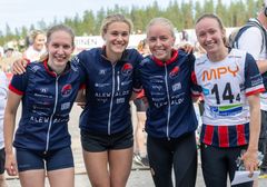 OK Linné-kvartetten som knep andraplatsen på Venla. Från vänster: Annick Meister, Pia Young Vik, Ida Öbro och Johanna Ridefelt.