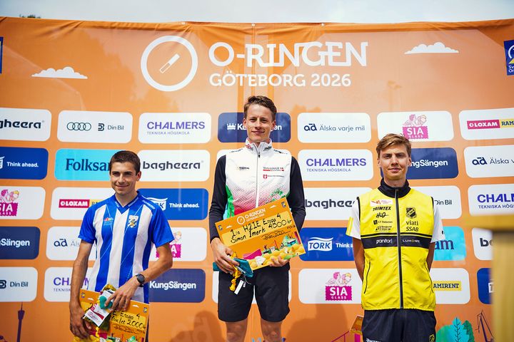 Topp tre i H21. Fr.v: Quentin Moulet, Simon Imark och Viktor Svensk.