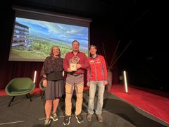 Susanne Maarup, förbundschef Svenska Orienteringsförbundet, Curt Landin och Daniel Johansson, Rehns BK/O65+