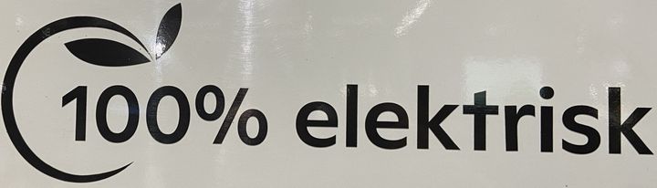 Skylt med 100% elektrisk