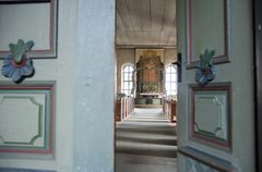 Hede kyrka i Härjedalen med inredning från 1700-talet i den speciella Härjedalsrokokon. Foto: Kerstin Stickler/Härnösands stift