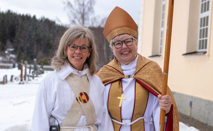 Christin Sundvisson, kyrkoherde i Sydöstra Jämtlands pastorat och Eva Nordung-Byström, biskop i Härnösands stift