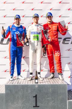 Prispallen Race 1. Fr.v: Emil Persson, Dennis Hauger, Gustav Krogh.