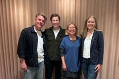Juryn för Fastighetsägarnas stipediefond 2026. Tim Johanson, partner på Venturi Fastigheter, Marie Strid, universitetslektor vid Chalmers, Fredrik Kopsch, chefsekonom på Timbro och universitetslektor i fastighetsvetenskap vid Lunds universitet, samt Marina Fritsche, vice vd och regionchef för Wallenstam Göteborg.