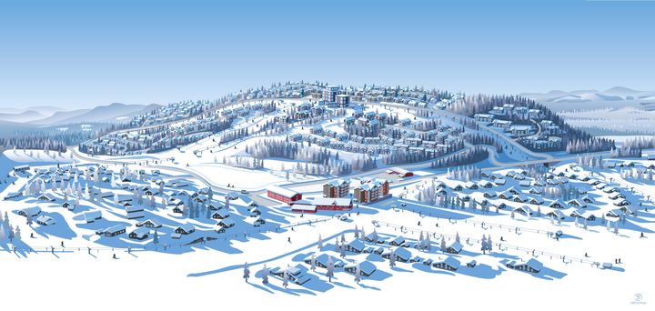 Illustration över det framtida skidområdet Nötåsen