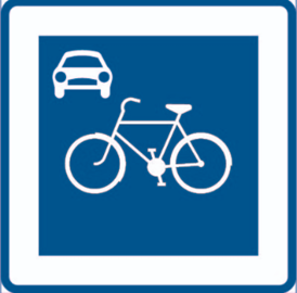 Så här ser det nya vägmärket ut som kommer att placeras vid den nya cykelgatan.