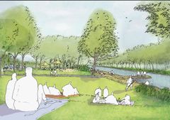 Strandparken. Illustration White.