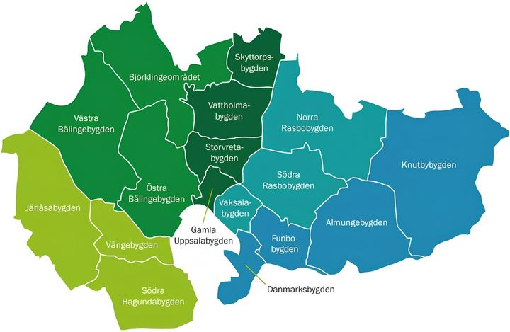 Sedan medborgarbudgeten permanentades 2024 sker processen i samtliga fem landsbygdsområden samtidigt vartannat år. På så vis kan vinnande förslag förverkligas oftare i bygderna. Illustration: Uppsala kommun.