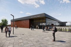 En bild på den planerade Bergsbrunna station.