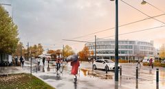 Ulls väg/SLU, en av de platser där Uppsala spårväg kommer att stanna. Illustration: Uppsala spårväg.