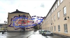 Skissbild över den kommande installationen vid Cykelfabriken.