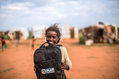 Tume, 10 år, från Etiopien, är glad att vara tillbaka i skolan igen.