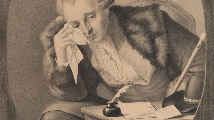 Olsson, Wikström och en Bellman: Porträtt av C.M. Bellman. Konstnär: Oscar Cardon, årtal 1840–1849.