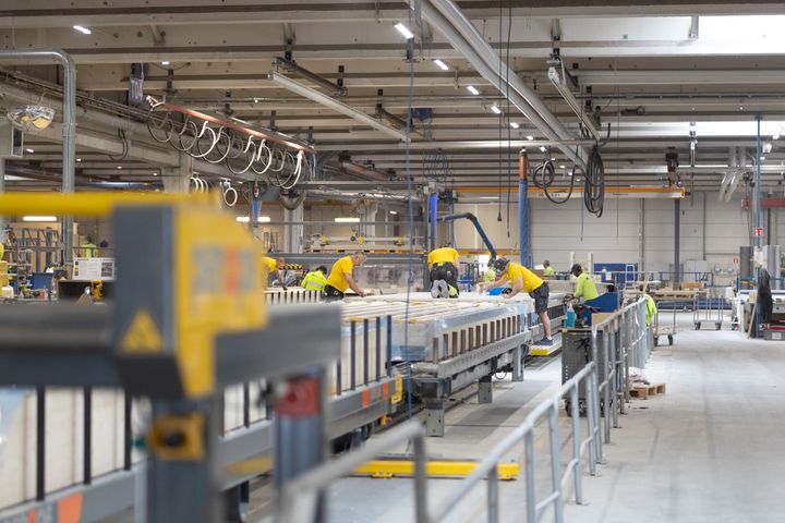 Fabriksmiljo. prefabricerade moduler