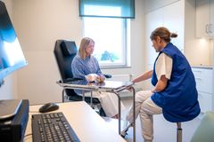 Behandlingsrum Kumlas nya vårdcentral.