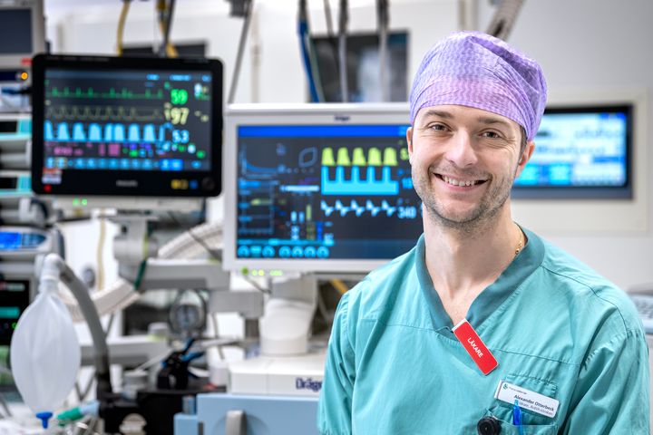 Alexander Otterbeck, ST-läkare inom Verksamhetsområde anestesi- och intensivvård. Foto: Håkan Risberg, Region Örebro län.