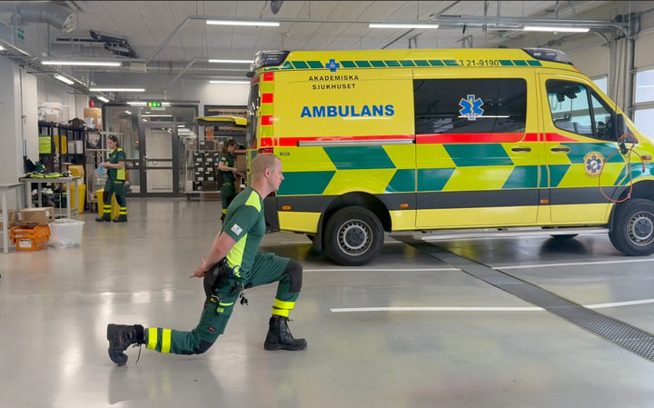 Ambulansen på Akademiska sjukhuset leder ett av passen under Motionsveckan