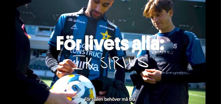 Uppsalaprofiler delar med sig av sina känslor i kampanjen För livets alla. På bilden fotbollsspelarna Joakim Persson och Adam Wikman från Sirius. Foto: Region Uppsala
