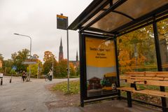 Väderskydd vid en av UL:s busshållplatser i Uppsala.