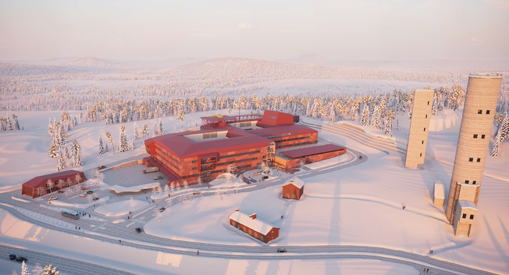 Illustrativ bild av regionens nya sjukhus framtagen av SWECO.