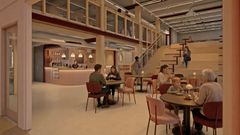 Interiörbild. Illustration av WinellJern Arkitekter