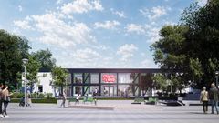 Exteriörbild. Illustration av WinellJern Arkitekter