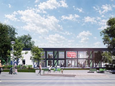 Exteriörbild. Illustration av WinellJern Arkitekter