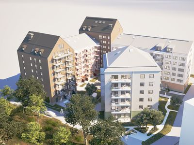 Gårdsvy Djurgården Jägarförbandet. Illustration av WinellJern