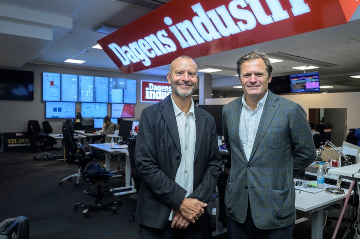 Dagens industris chefredaktör Peter Fellman och Adam Kostyál, vd för Nasdaq Stockholm