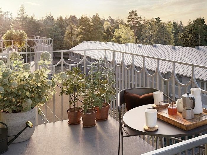 Foto från balkong på Lillgårdsvägen 7 (Källbrink, Huddinge).