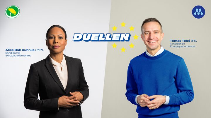 Tomas Tobé (M) och Alice Bah Kuhnke (MP) ger sig ut på debatturnén Duellen.