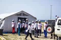 Cruz Roja Venezolana, Venezuelas Röda Kors, på plats i jorbävningsdrabbade områden.