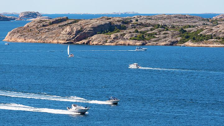 Flera båtar i skärgården