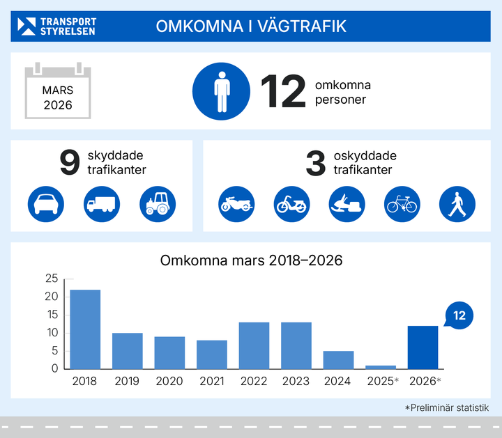 Grafik över olycksstatistik väg.
