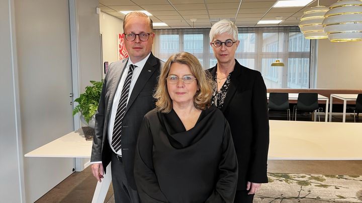 Andreas Nyström, förhandlingschef Arbetsgivarverket, Matilda Nyström Arnek, biträdande förhandlingschef Arbetsgivarverket, Anna Steen, förhandlingschef Akavia & ordförande Saco-S