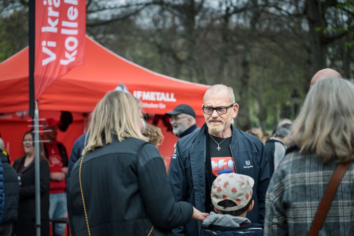 Johan Lindholm på första maj 2025, Stockholm