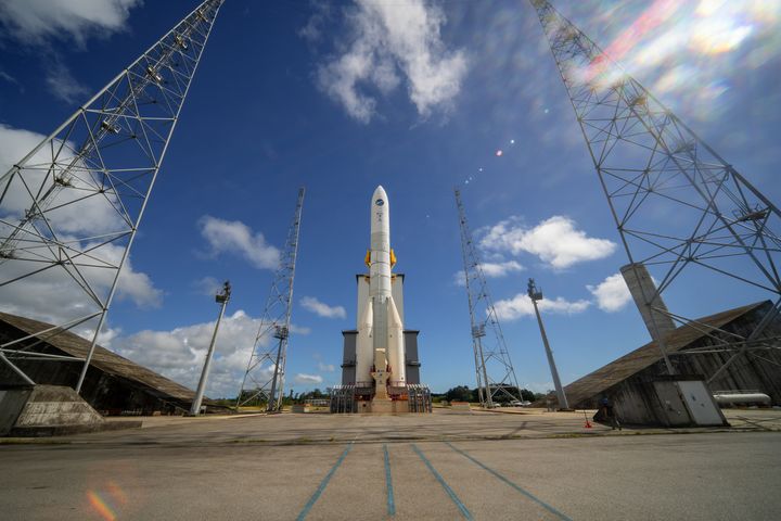 Ariane 6 vid test av mobilportal