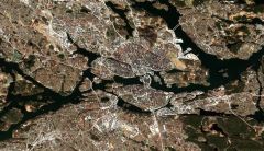 Stockholm sett från ovan. Foto: ESA/Sentinel